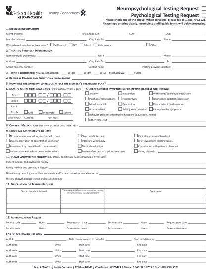 7301725-bh-testing-form-testing-request-form--select-health-of-south-carolina-other-forms