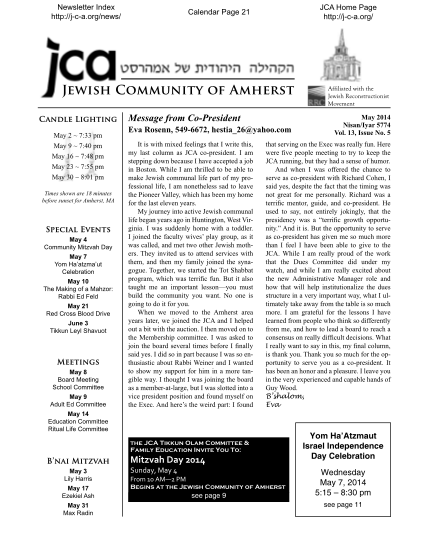 73248392-jca-newsletter-may-2014-jewish-community-of-amherst-j-c-a