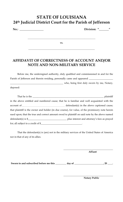 73401811-affidavit-of-correctness-of-bnoteb-amp-non-military-service-24th-judicial-bb