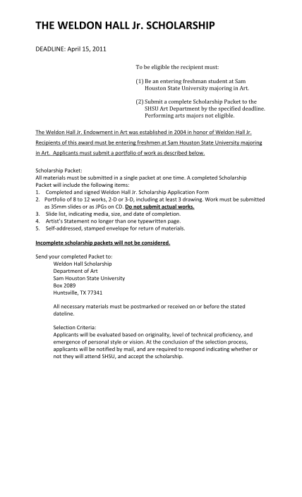 7379735-fillable-weldon-hall-shsu-scholarship-application-form-shsu