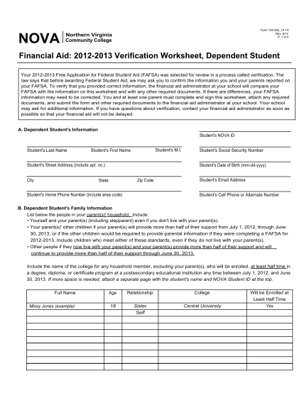 7384207-fillable-2012-2013-verification-worksheet-dependent-student-fillable-form-nvcc