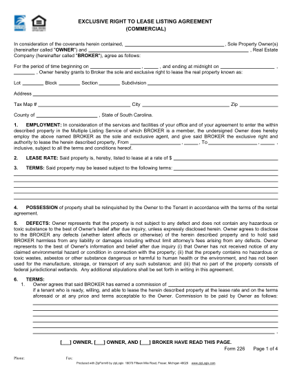 7390126-fillable-sc-residential-lease-listing-agreement-form