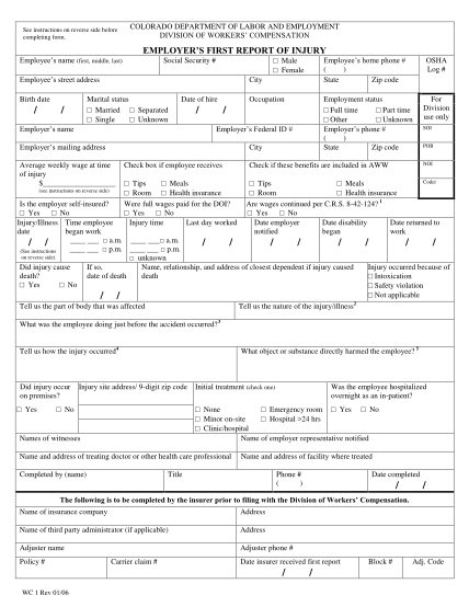 7403310-first-report-of-injury-first-report-of-injury-form--centerpoint-insurance-group-other-forms