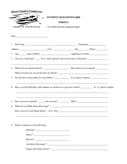 74053359-form-g-student-questionnaire-rock-county-christian-school