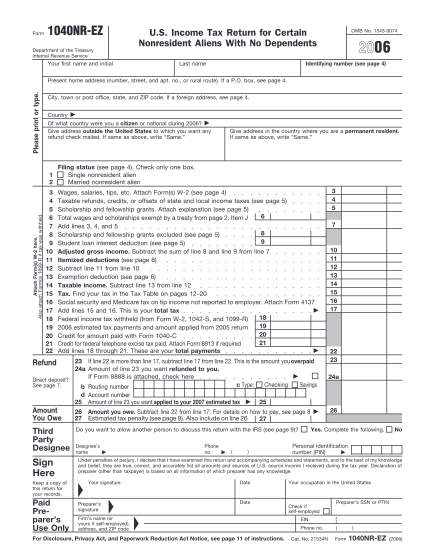 7434005-f1040nre-2006-form-1040nr-ez-fill-in-capable-other-forms