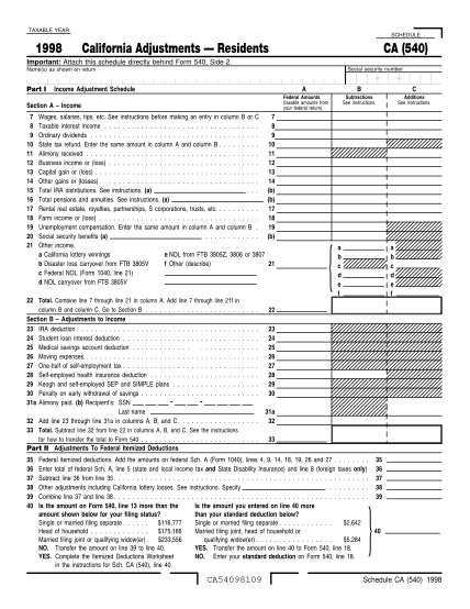 7437600-ftb540-1998-form-540--california-resident-income-tax-return-other-forms