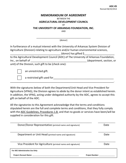 74451265-memorandum-of-agreement-between-the-agricultural-development-council-of-the-university-of-arkansas-foundation-inc-agricultural-development-council-memorandum-of-agreement-form-uaex