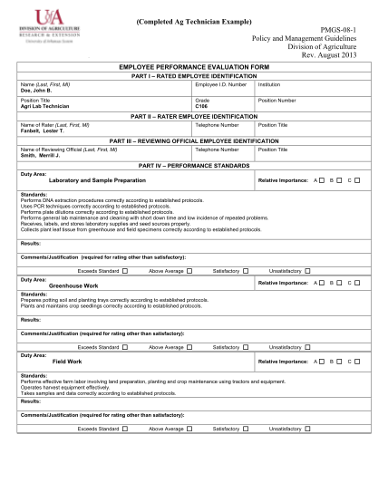 74451604-pmgs-08-1-policy-and-management-guidelines-division-of-agriculture-january-2008-completed-ag-technician-example-of-employee-performance-evaluation-form-uaex