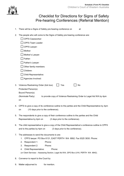 75073083-schedule-2-form-pc-checklist-childrenamp39s-court-of-western-australia-childrenscourt-wa-gov