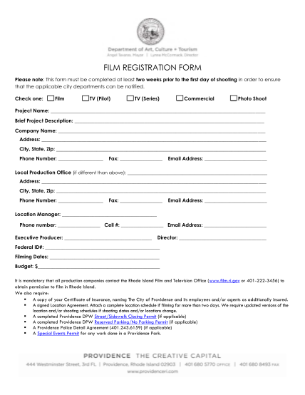75681982-film-registration-form-please-note-this-form-must-be-completed-at-least-two-weeks-prior-to-the-first-day-of-shooting-in-order-to-ensure-that-the-applicable-city-departments-can-be-notified