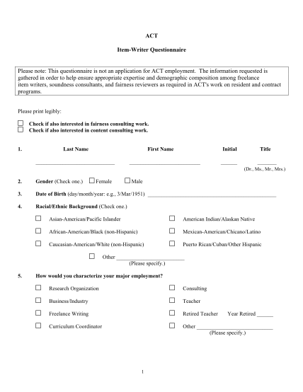 7578338-fillable-act-item-writer-questionnaire-form-act