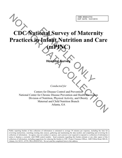 7734388-cdc-national-survey-of-maternity-practices-in-infant-nutrition-and-care-example-hospital-survey-cdc-national-survey-of-maternity-practices-in-infant-nutrition-and-care-example-hospital-survey-cdc