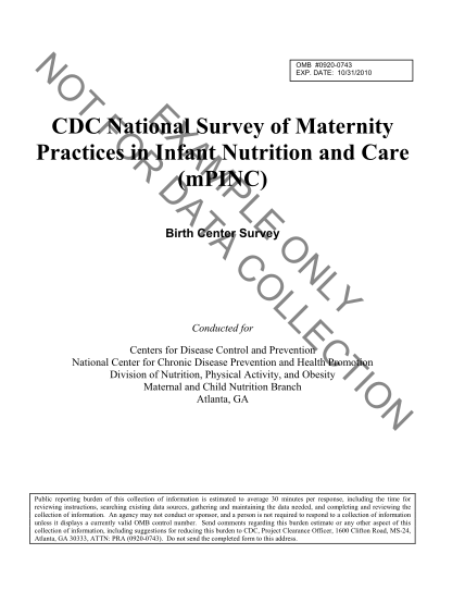 7734391-cdc-national-survey-of-maternity-practices-in-infant-nutrition-and-care-mpinc-example-birth-center-survey-cdc-national-survey-of-maternity-practices-in-infant-nutrition-and-care-mpinc-example-birth-center-survey-cdc