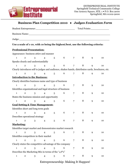 77514051-business-plan-competition-2010-judges-evaluation-form-national