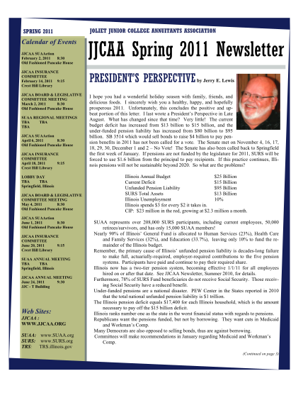 77715052-spring-2011-calendar-of-events-jjcaa-suaaction-february-2-2011-830-old-fashioned-pancake-house-joliet-junior-college-annuitants-association-jjcaa-spring-2011-newsletter-jjcaa-insurance-committee-february-14-2011-915-crest-hill-library