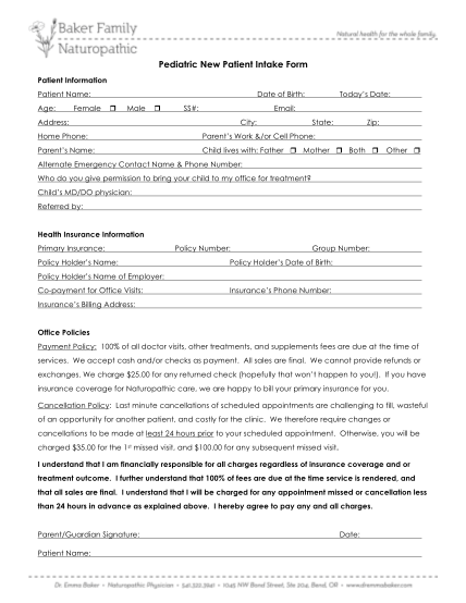7824458-fillable-printable-pediatric-patient-intake-form