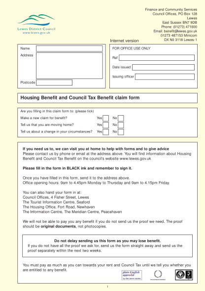 30 Housing Benefit Claim Form Free To Edit Download Print CocoDoc
