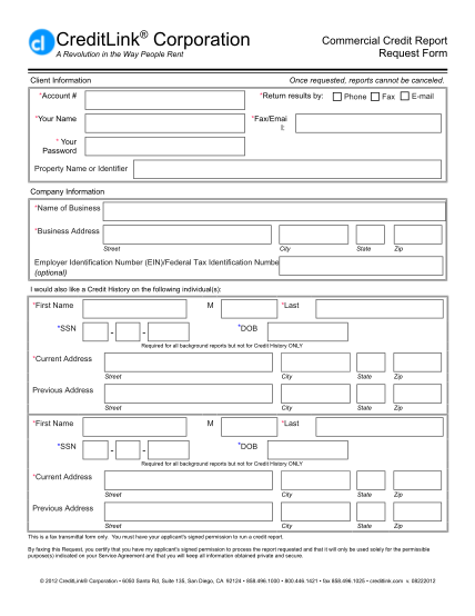 7884685-ccrrequest-commercial-credit-report-request-form--creditlink-corporation-other-forms