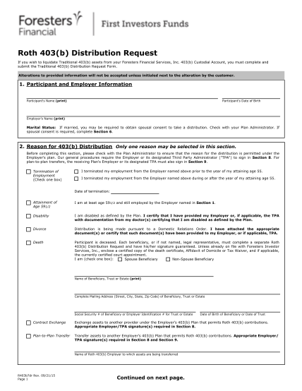 7928976-roth-403b-distribution-request-if-you-wish-to-liquidate-traditional-403b-assets-from-your-foresters-financial-services-inc