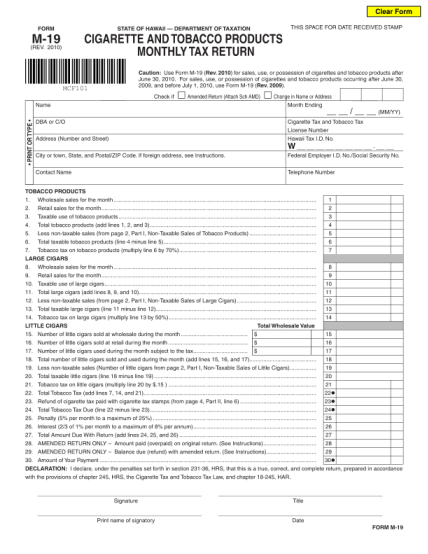 7937271-m19_f-form-m-19-rev-2010-cigarette-and-tobacco-products-monthly-tax-other-forms