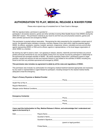 7978724-generic-medical-release-form-west-seattle-soccer-club