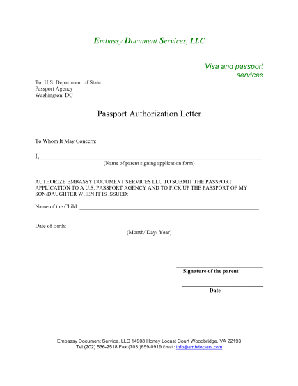 Sample letter of authorisation Sample letter