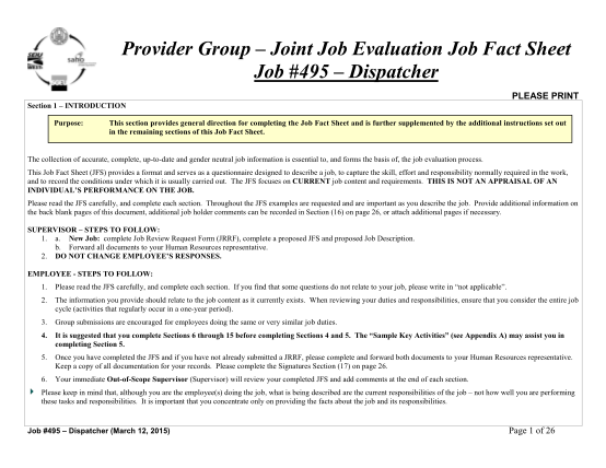 80980532-provider-group-joint-job-evaluation-job-fact-sheet-job-495-dispatcher-please-print-section-1-introduction-purpose-this-section-provides-general-direction-for-completing-the-job-fact-sheet-and-is-further-supplemented-by-the-additional