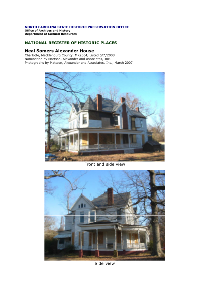 8143591-neal-somers-alexander-house-photodoc-hpo-ncdcr
