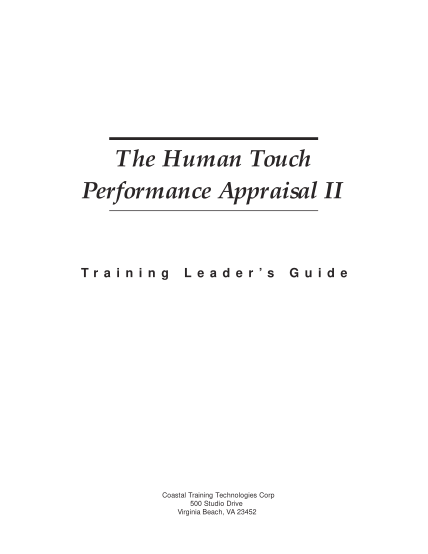 81849035-the-human-touch-performance-appraisal-ii-welcome