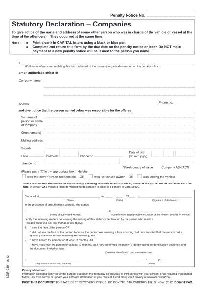 Statutory Declaration Form Nsw Templates Fillable Printable Samples Porn Sex Picture 8780
