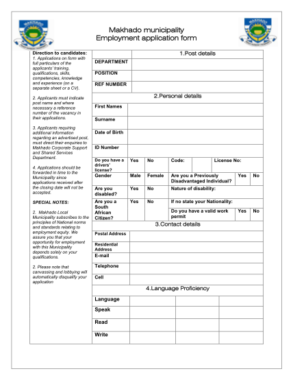82402924-fillable-makhado-municipality-job-application-form