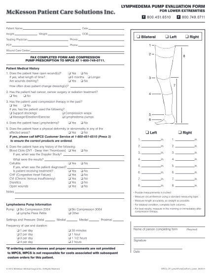 8303792-fillable-lymphedema-evaluation-forms