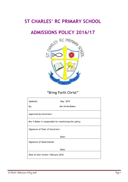 83078426-admissions-policy-2016-17-bst-charlesb-rc-primary-school-st-charles-lancs-sch