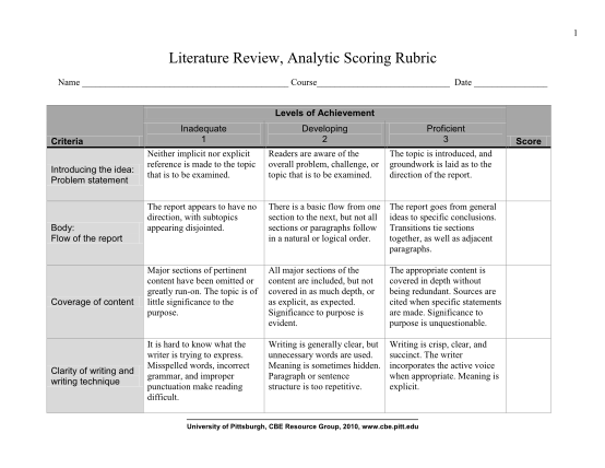 83333505-literature-review-analytic-scoring-rubric-icre-pitt
