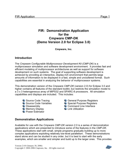 8370830-fir-demonstration-application-for-the-cmpware-cmpware-inc