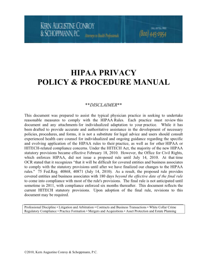 83873485-hipaa-privacy-policy-amp-procedure-manual-kern-augustine-conroy