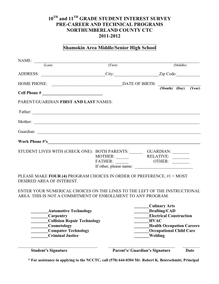 22 High School Student Interest Survey Page 2 Free To Edit Download 