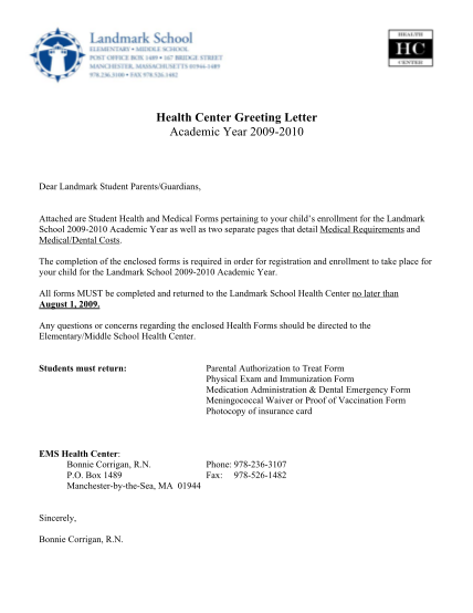 84294755-health-center-greeting-letter-academic-year-b2009b-2010-landmarkschool