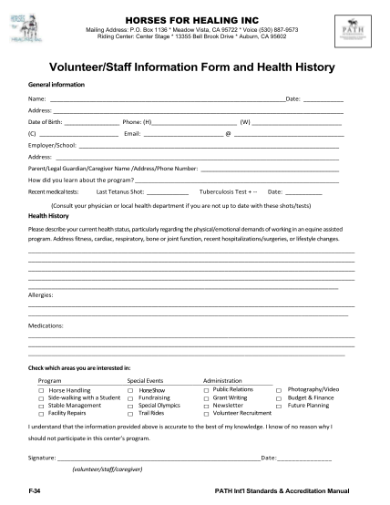 8448634-volunteerstaff-information-form-and-health-history-horses-for