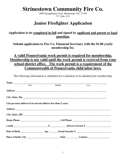 8487677-fillable-junior-firefighter-application-pennsylvania-form
