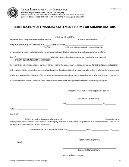 85657259-certification-of-financial-statement-form-for-administrators-certification-of-financial-statement-form-for-administrators-tdi-texas