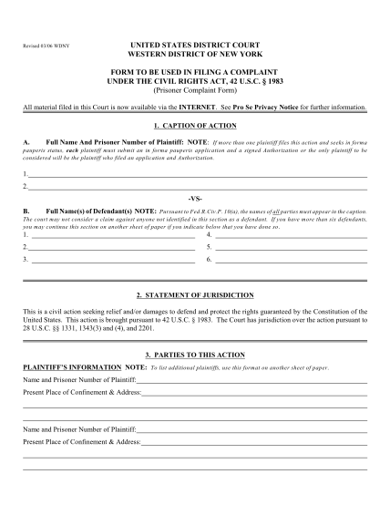 lawsuit complaint form