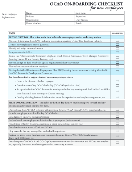 85972766-ocao-on-boarding-checklist-for-new-employees-noaa-corporateservices-noaa