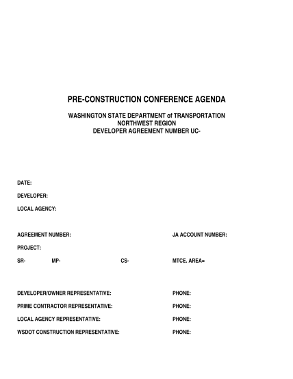 87251400-wsdotdeveloper-agreement-pre-construction-conference-agenda-wsdot-wa