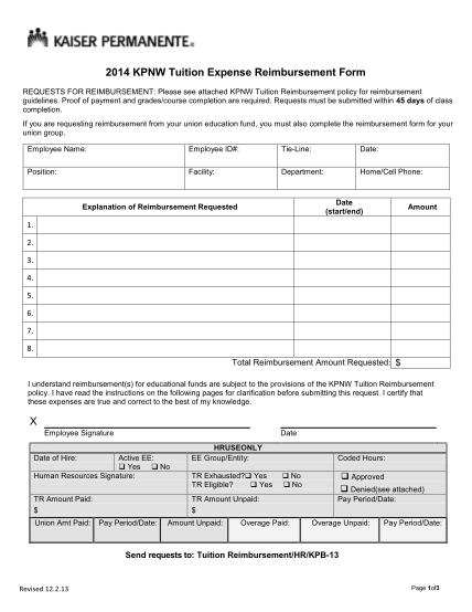 87355471-2014-kpnw-tuition-expense-reimbursement-form-requests-for-reimbursement-please-see-attached-kpnw-tuition-reimbursement-policy-for-reimbursement-guidelines-ofnhp-aft