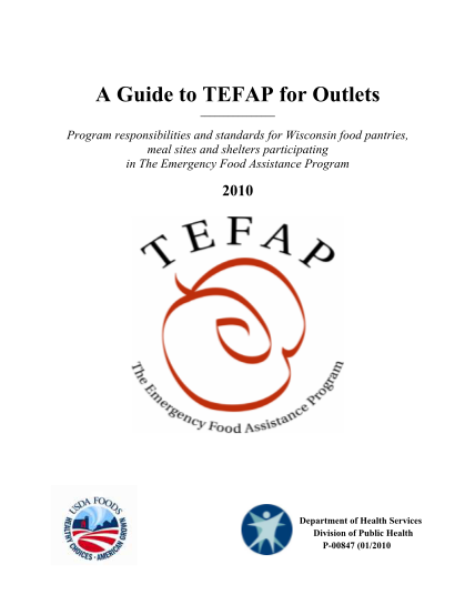 87378485-a-guide-to-tefap-for-outlets-wisconsin-department-of-health-dhs-wisconsin