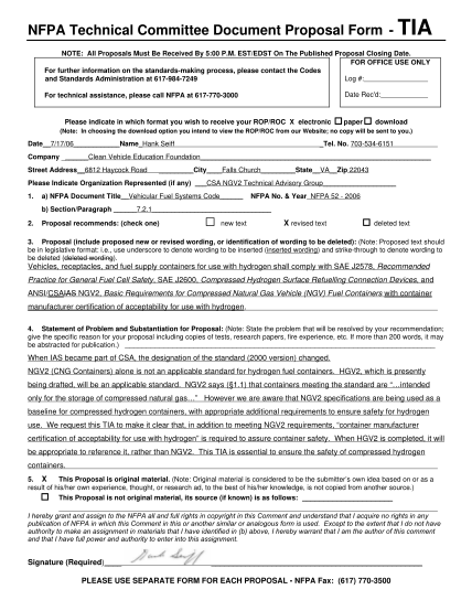 87534946-nfpa-technical-committee-document-proposal-form-tia-hydrogenandfuelcellsafety