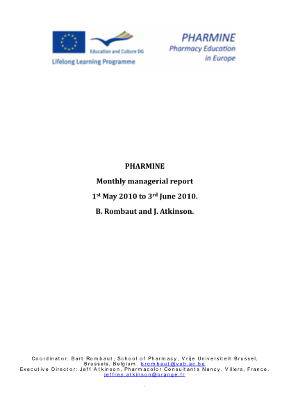 87822543-pharmine-monthly-managerial-report-1st-may-2010-to-3rd-june-2010-pharmine