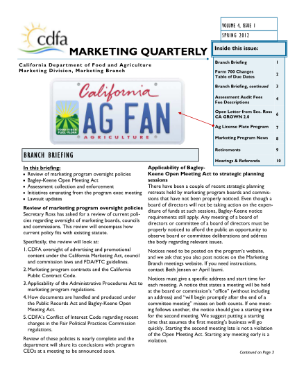 8822406-spring-2012-marketing-quarterly-form-700-assessment-audit-fees-ca-grown-ag-license-plate-cdfa-ca