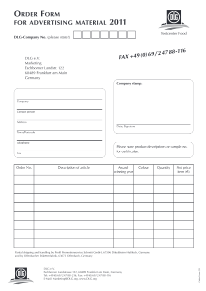 88246695-order-form-for-advertising-material-2011-testcenter-food-dlg-company-no-dlg